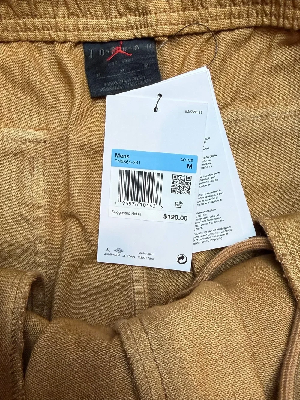 NEW Nike Air Jordan Essentials Chicago Cargo Pants Brown FN6364-231 Men’s Medium